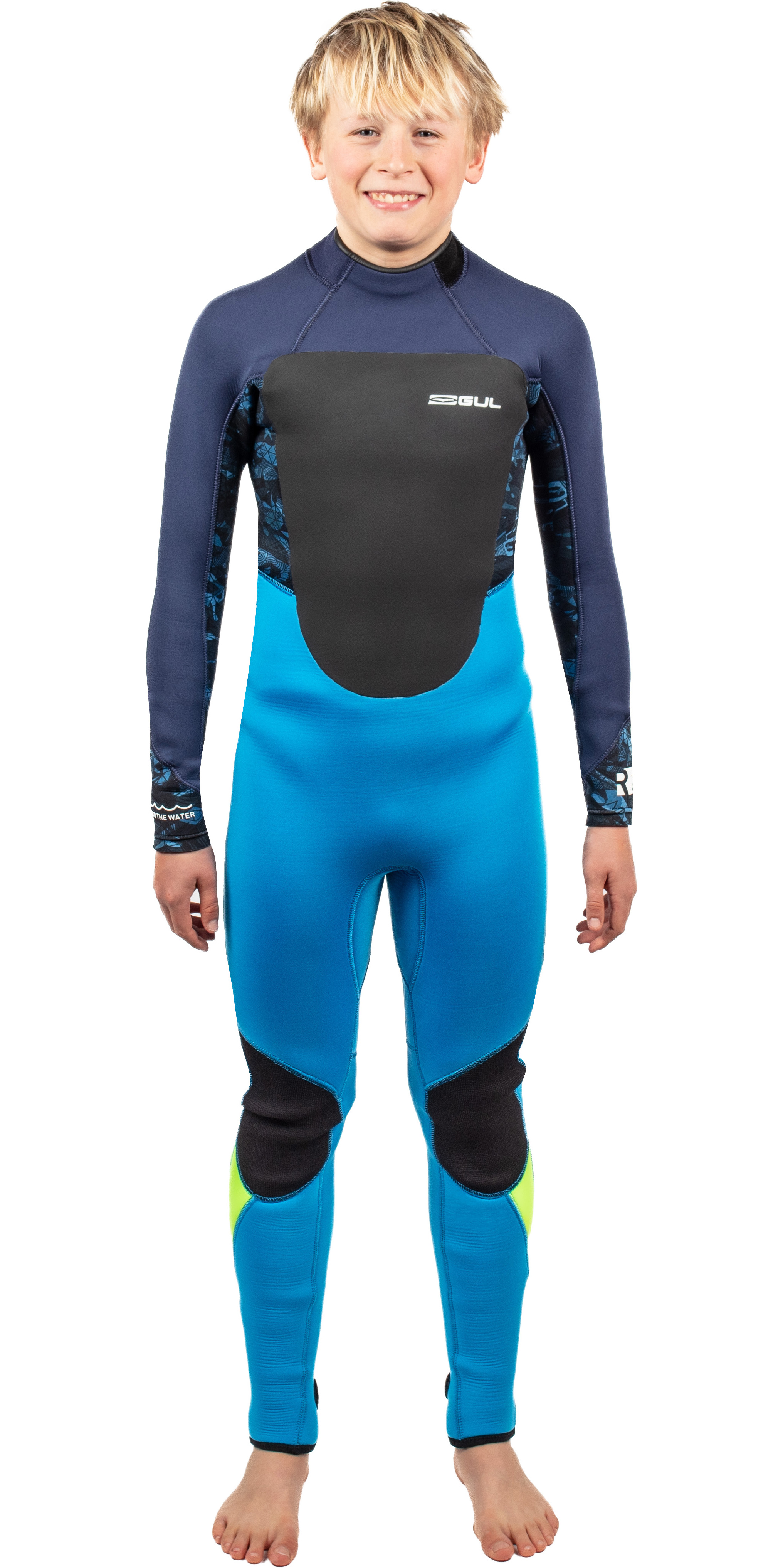 2025 Gul Junior Response 5/3mm Back Zip Wetsuit RE1218-C1 - Blue Easter / Navy